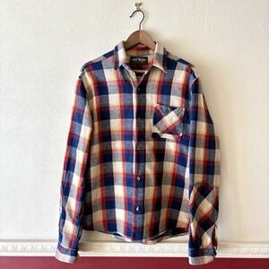 Salt Valley‎ men's heacyweight cotton flannel plaid button down shirt